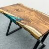 Modern handcrafted resin wood study desk