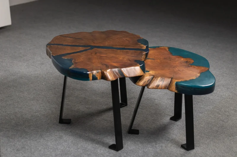 Solid Blue Nesting Table - Image 6
