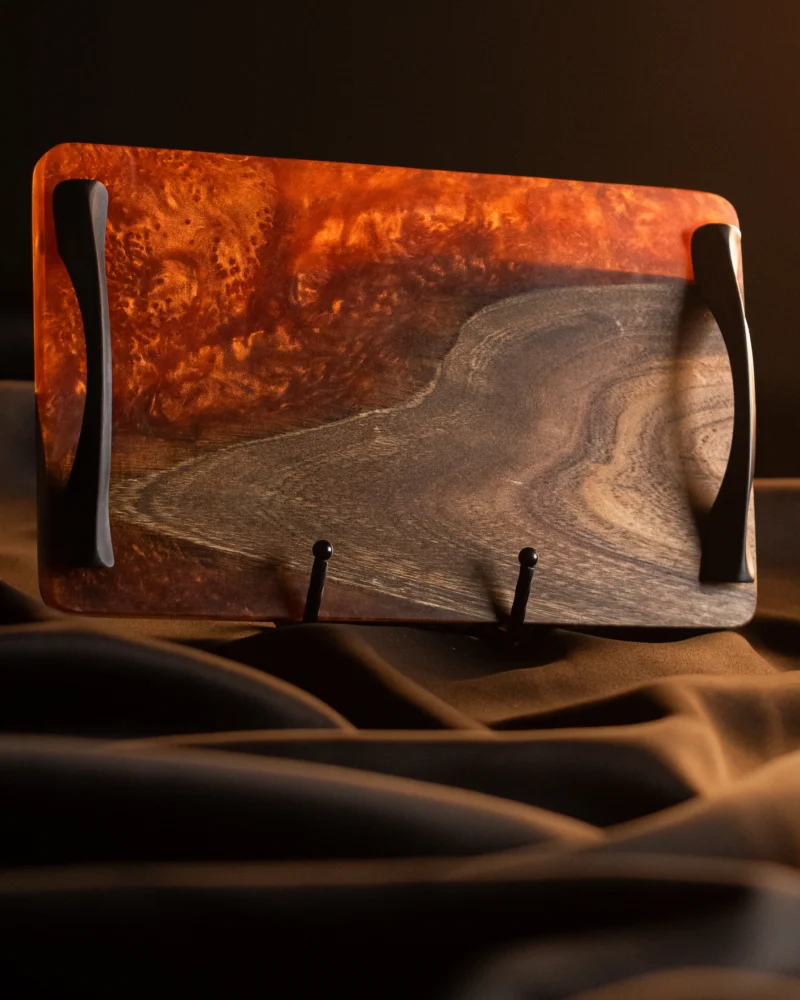 Copper Wood Serve Tray