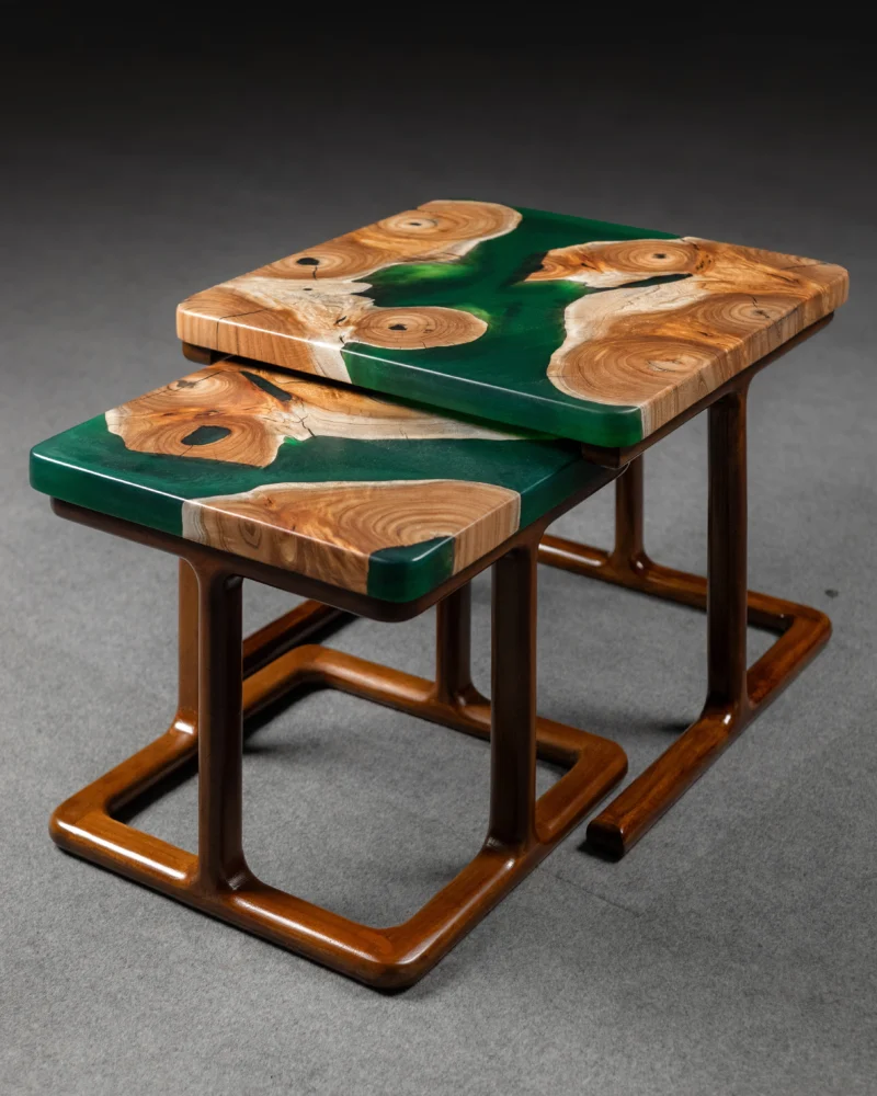 Aqua green nesting table