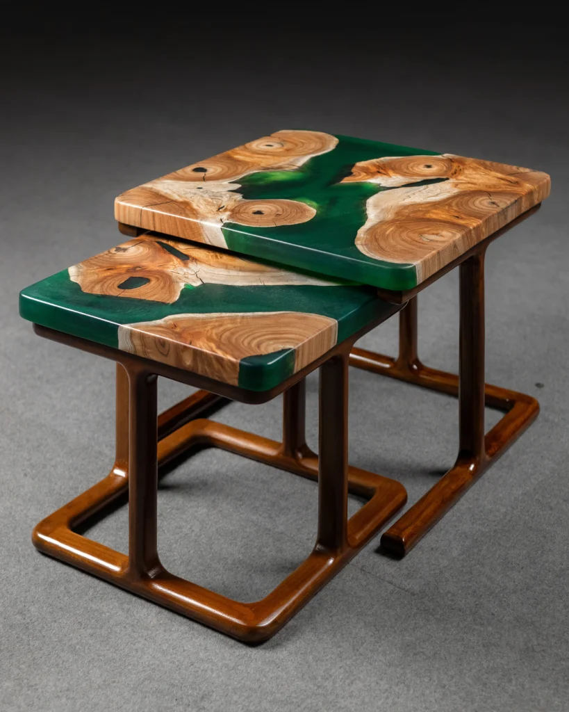 Aqua green nesting table - Raisinwoods™