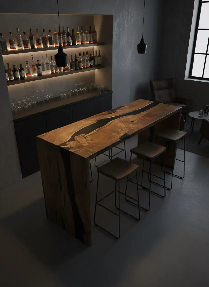 The Obsidian waterfall River Bar Counter - Image 2